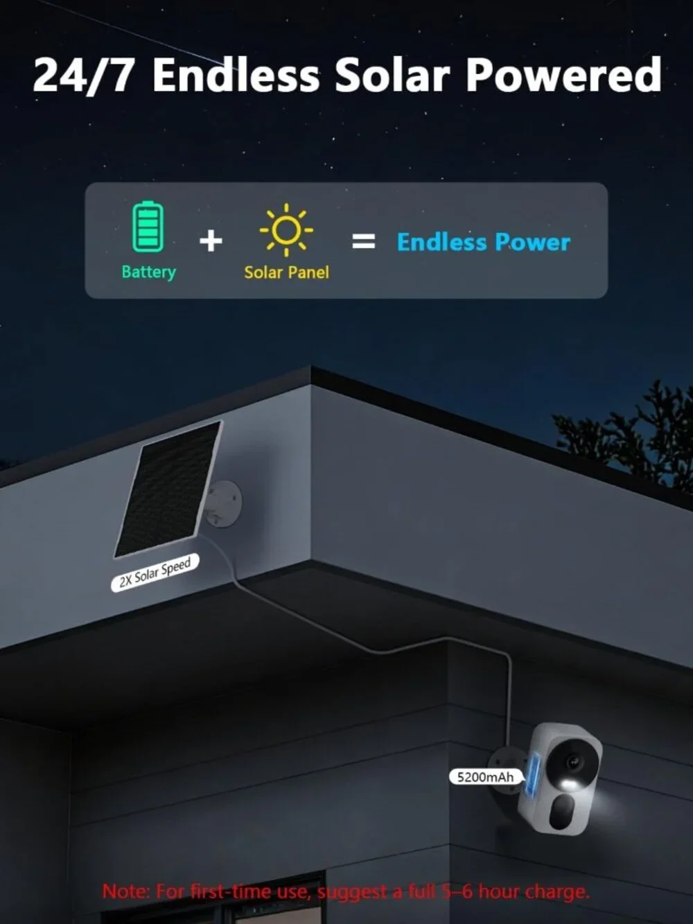 Wireless 4MP Solar Security Camera - AI Motion Detection, Night Vision, 2-Way
